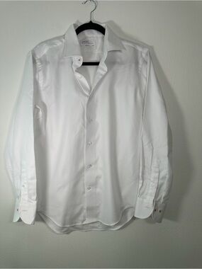 NWOT Lorenzo Uomo Perfect White Shirt Trim Fit 15 32/33